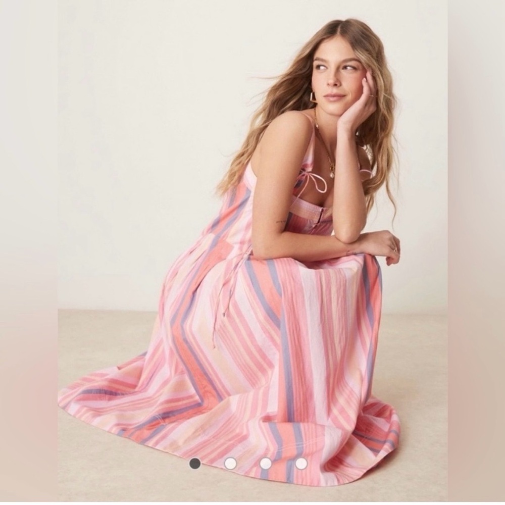 NWT Free People Primavera Reversible Striped Pink Dress